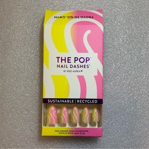 Red Aspen - Pink & Yellow Swirl Press-On Nails